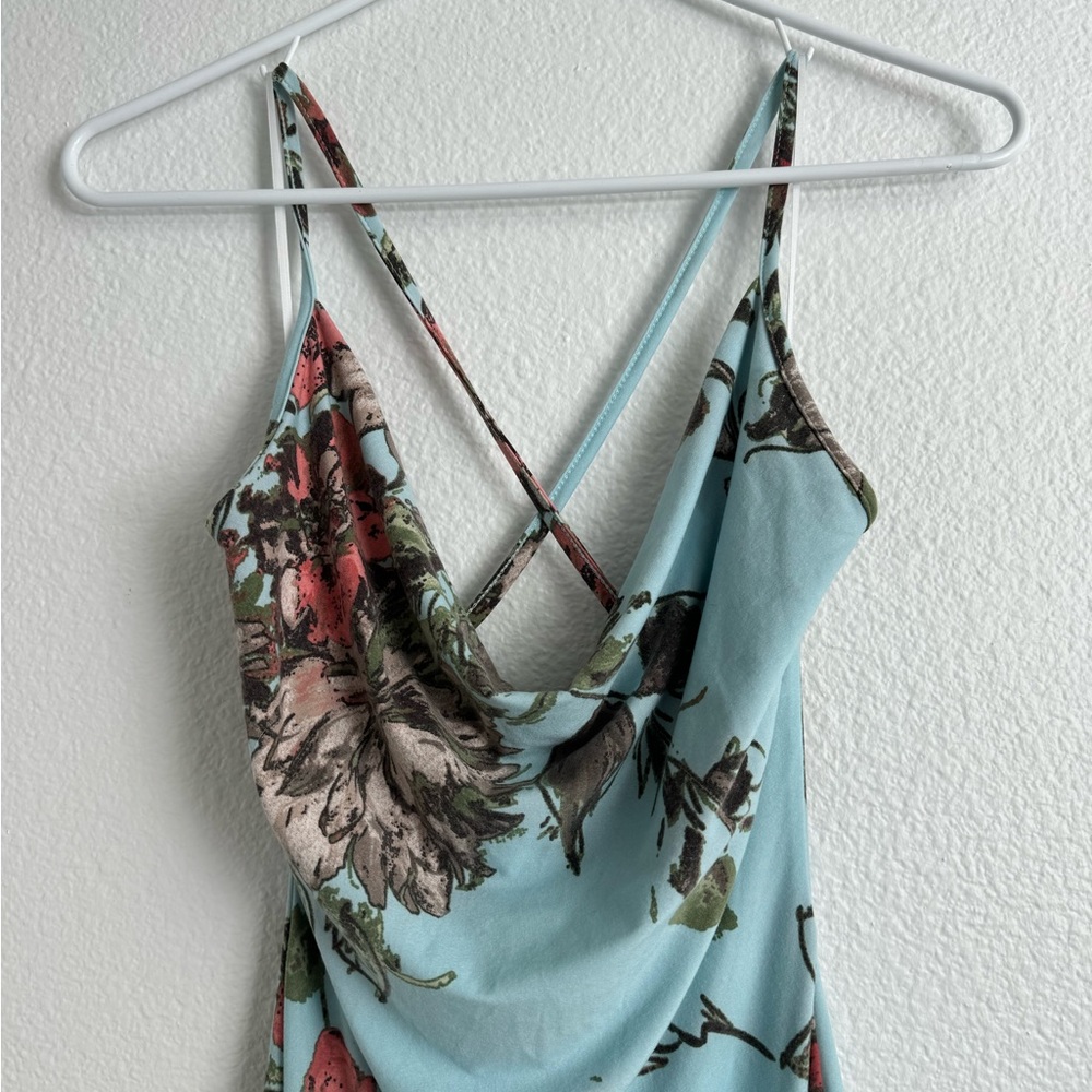 Floral Cross Back Midi Dress